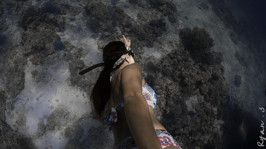 Discover Freediving in Boracay - Entering the water with mask and fins