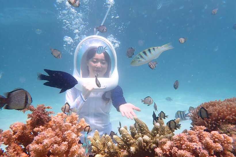 Panglao: Helmet Diving Experience with Photos and Videos - From Alona Beach to the reef site