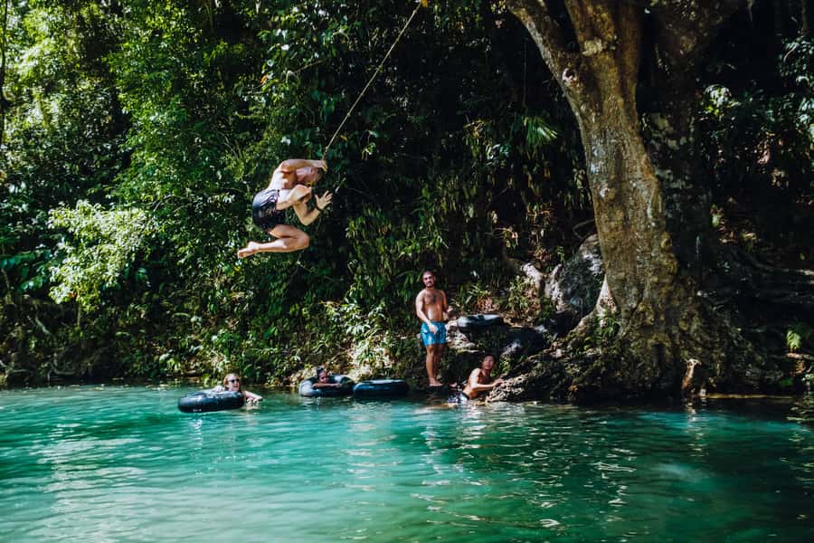 Riverside Jungle Trip & Sunset Boat Party by Haqqy Life - Cooling off in the jungle river